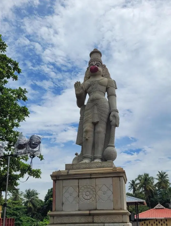 A towering Hanuman statue outside the Seetharama Swamy Temple in Thrissur A towering Hanuman statue outside the Seetharama Swamy Temple in Thrissur