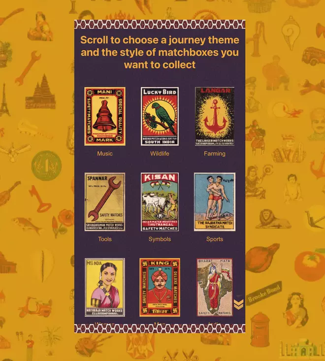 The different categories of matchbox art that a player can collect in the Matchbox Memento exhibition. 