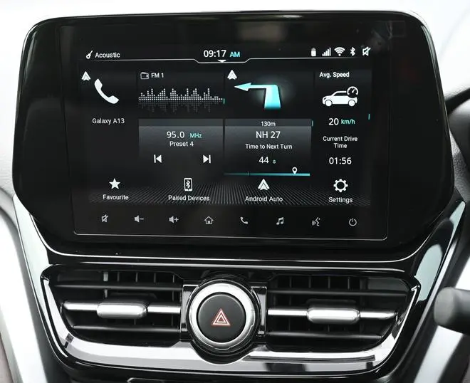 The 7-inch digital MID (multi-info display) for the instrument cluster in the intelligent hybrid variants are very un-Maruti like The 7-inch digital MID (multi-info display) for the instrument cluster in the intelligent hybrid variants are very un-Maruti like