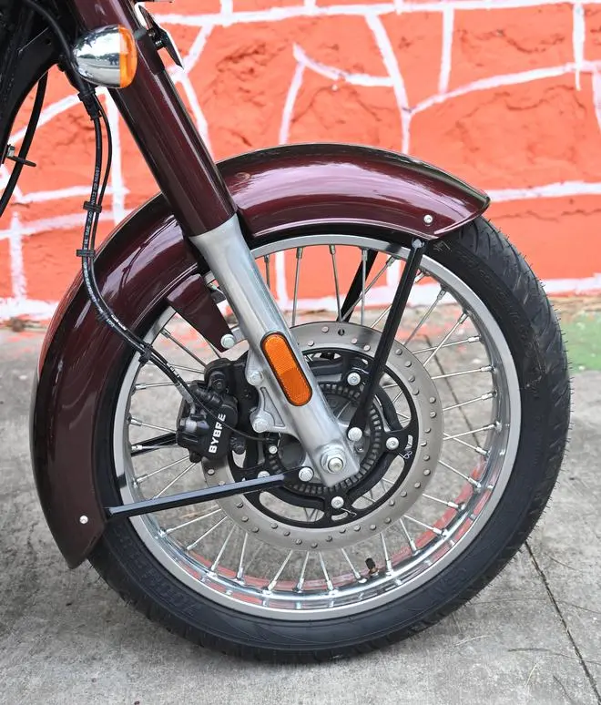 The front gets 19-inch rims and tyres, and the rear gets 18-inch wheels and rubber. The front gets 19-inch rims and tyres, and the rear gets 18-inch wheels and rubber.