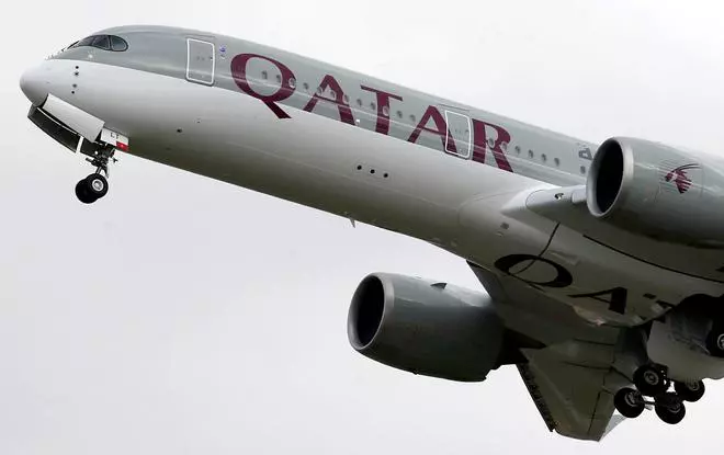 A Qatar Airlines Airbus A350 