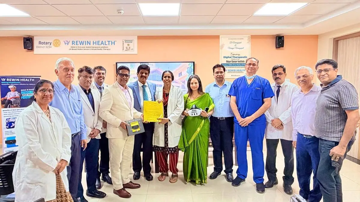 thehindubusinessline.com - Rewin Health donates &#8377;25-lakh digital therapeutic platform to Adyar Cancer Institute