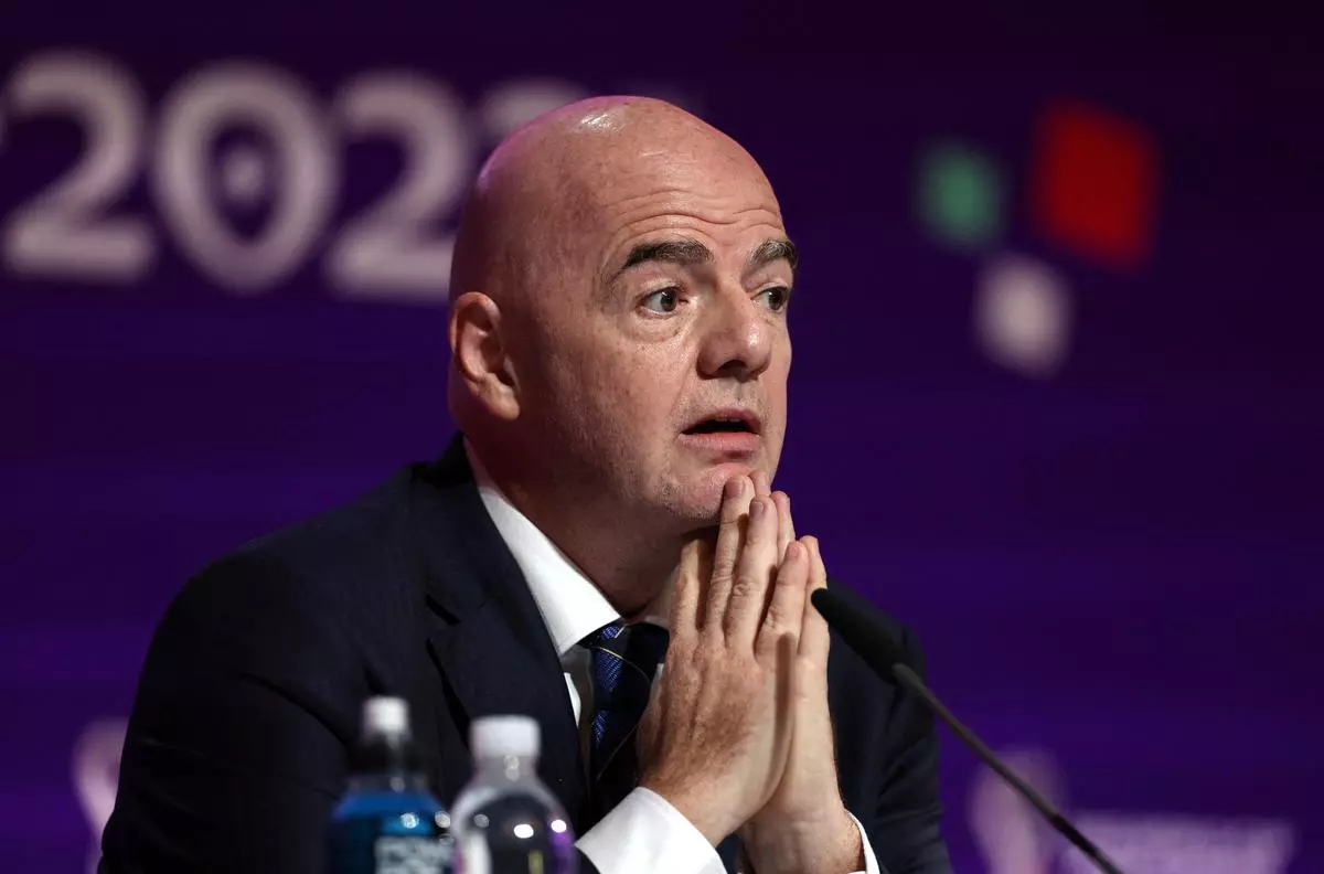 FIFA president Gianni Infantino during a press conference 