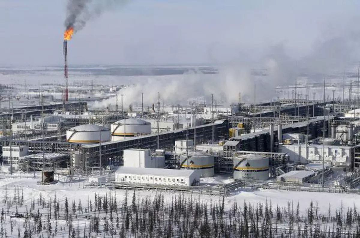 A general view of oil treatment facilities at Vankorskoye oil field owned by Rosneft north of Krasnoyarsk, Russia 