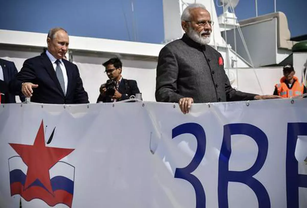 Prime Minister Narendra Modi and Russian President Vladimir Putin visited Zvezda shipyard in Vladivostok, Russia, on September 4, 2019.