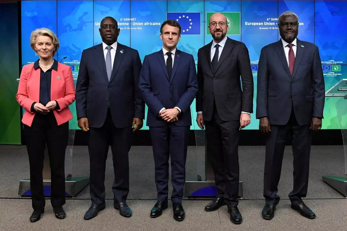 Leaders of the European Union (EU) and African Union (AU) at the summit in Brussels, Belgium on February 18, 2022, where African leaders reiterated their call for a waiver of Intellectual Property rights. 