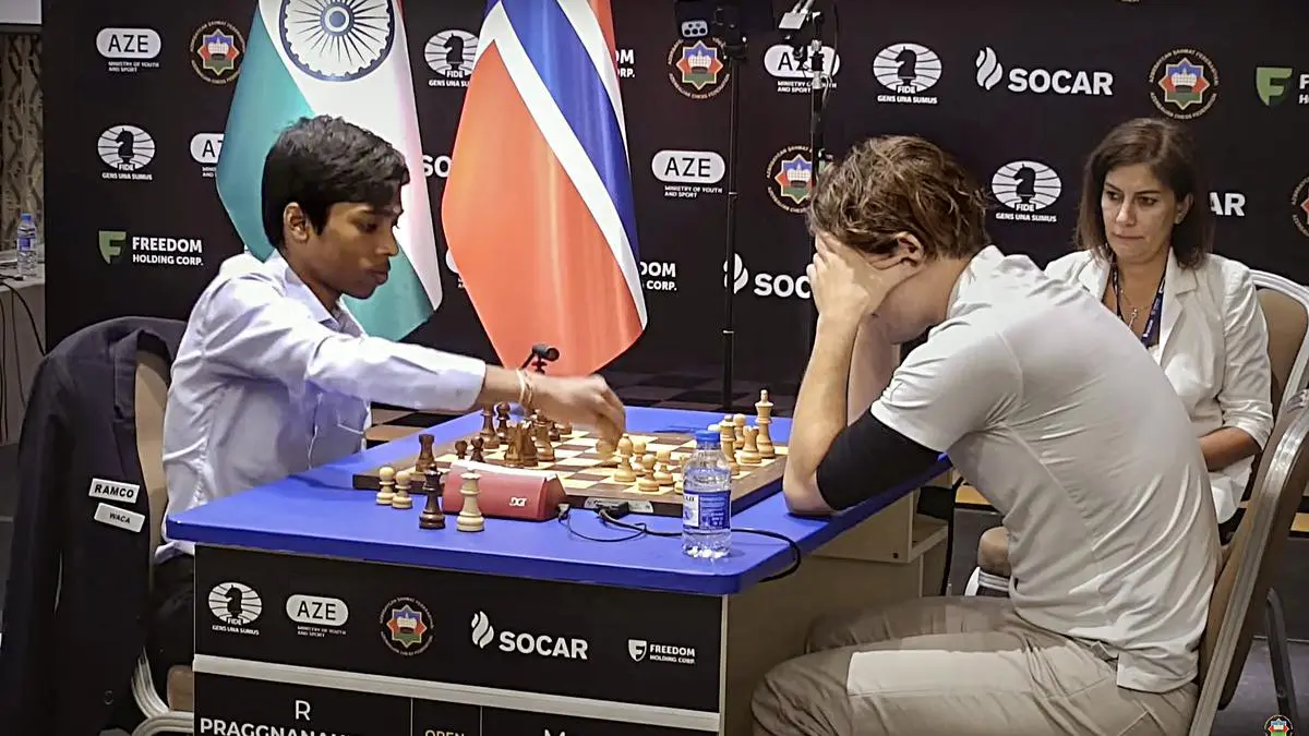 R Praggnanandhaa vs Magnus Carlsen, Chess World Cup final