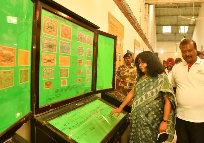 Chairman and Managing Director The Security Printing and Minting Corporation of India Ltd (SPMCIL) Tripti Patra Ghosh along with others looking at the exhibits after the inauguration of the Coin Museum in Hyderabad. (NAGARA GOPAL/The Hindu) Chairman and Managing Director The Security Printing and Minting Corporation of India Ltd (SPMCIL) Tripti Patra Ghosh along with others looking at the exhibits after the inauguration of the Coin Museum in Hyderabad. (NAGARA GOPAL/The Hindu)