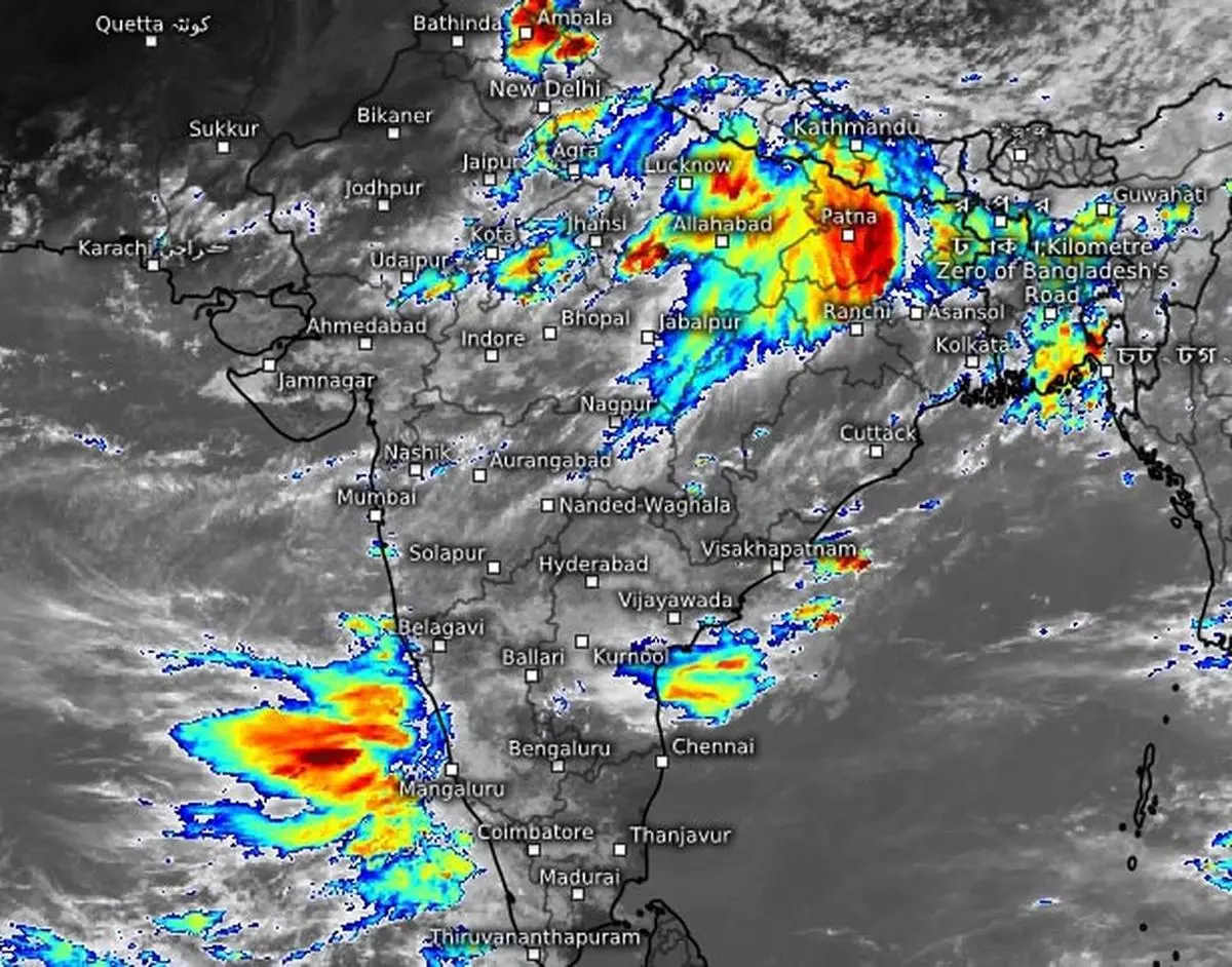 Satellite pictures show heavy monsoon clouds readying to storm the West Coast, East India and parts of North-West India as part of a fresh surge.