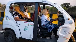 A woman driver on wheels  A woman driver on wheels