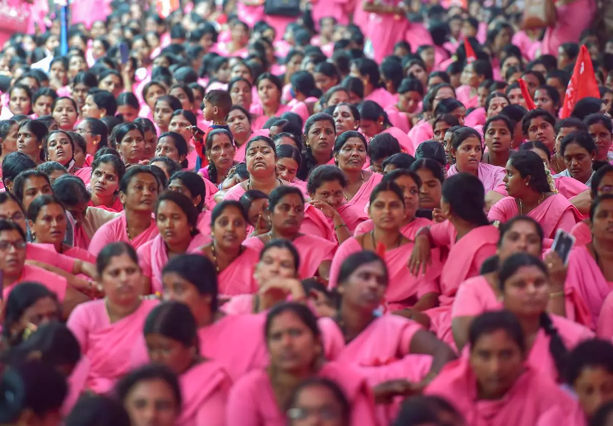 ASHA workers rally in Bengaluru to demand timely wages and other workplace rights (file image)