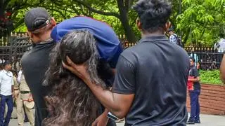 An injured being taken for treatment following a stampede near the Chinnaswamy Stadium, after a large number of fans gathered for the felicitation of IPL 2025 winning Royal Challengers Bengaluru team, in Bengaluru, Karnataka, Wednesday An injured being taken for treatment following a stampede near the Chinnaswamy Stadium, after a large number of fans gathered for the felicitation of IPL 2025 winning Royal Challengers Bengaluru team, in Bengaluru, Karnataka, Wednesday