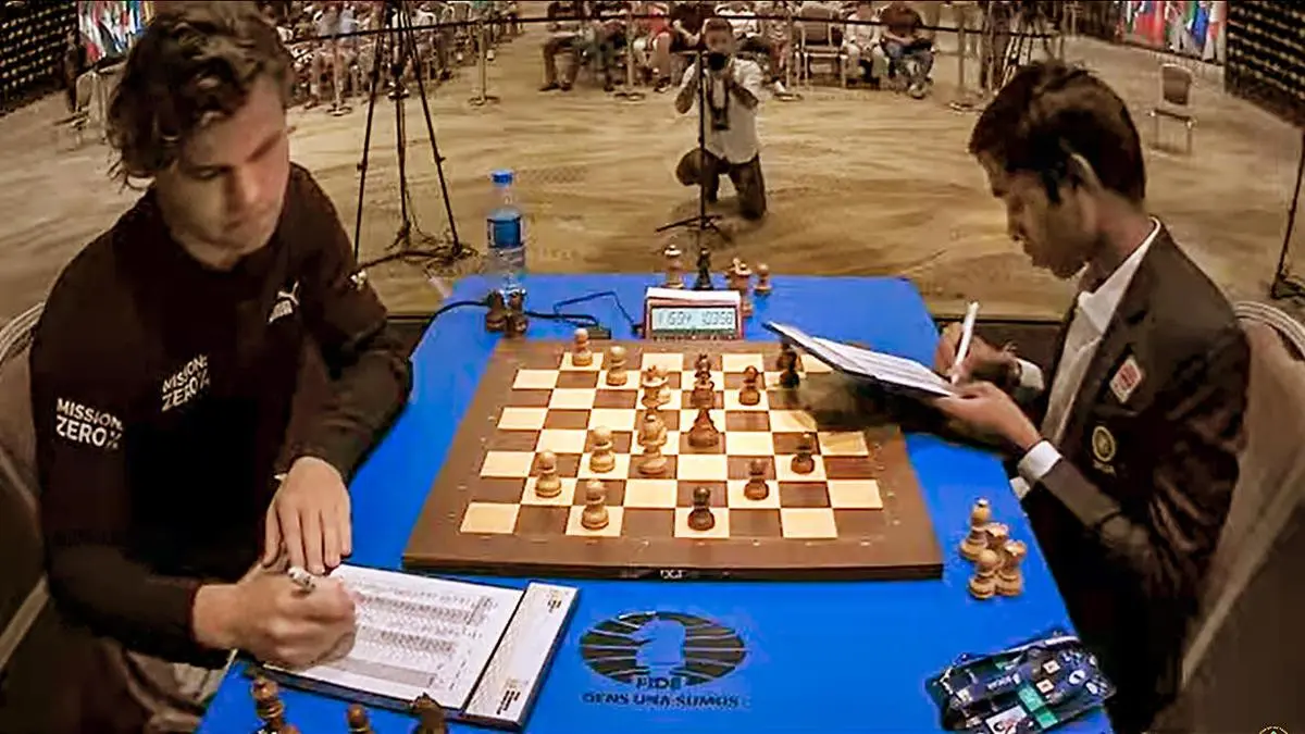 FIDE World Cup final: 1st match of chess tournament between India's  Praggnanandhaa and Norway's Carlsen ends in draw