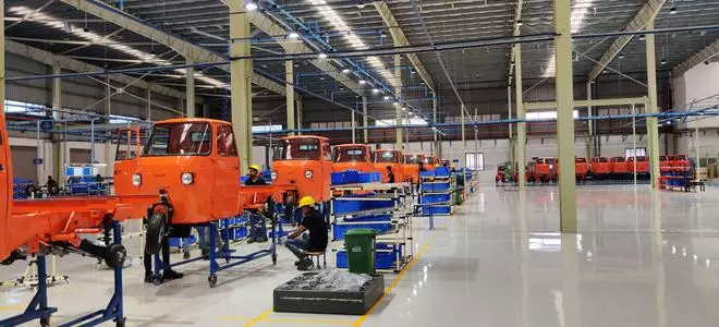 Assembly line at the production facility in Malur, Karnataka.