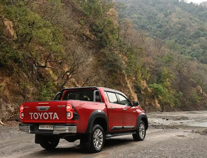A unique set of LED taillamps and the flip-down tailgate allowing access to the load deck are the features at the rear A unique set of LED taillamps and the flip-down tailgate allowing access to the load deck are the features at the rear