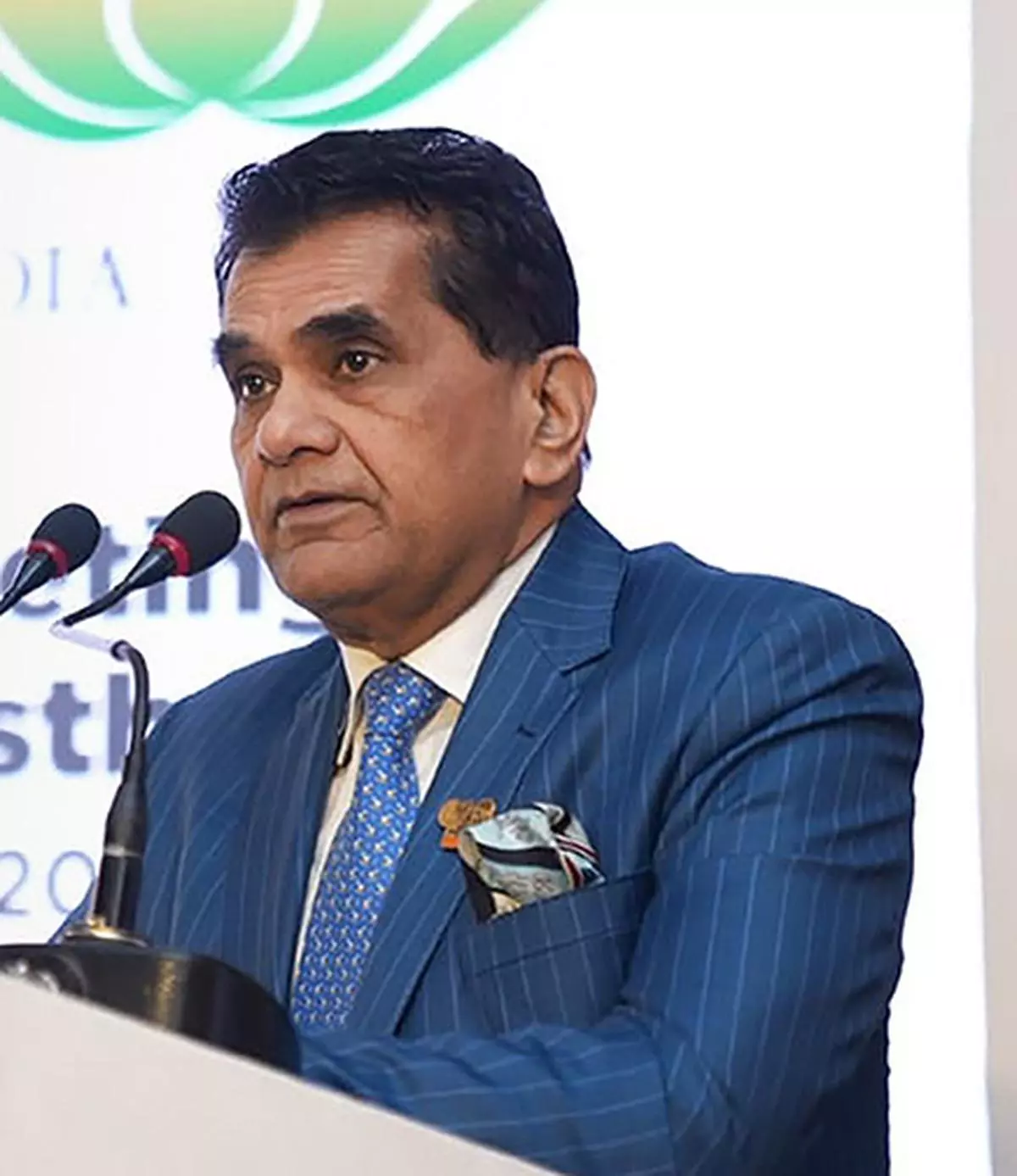 India’s G-20 Sherpa Amitabh Kant speaks at the first G20 Sherpa meeting, in Udaipur