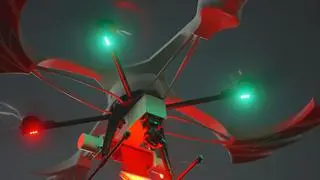 A drone used in the search-and-rescue service ‘Garuda Rakshak’ offered by DSP Mutual Fund at the Kumbh Mela in Prayagraj