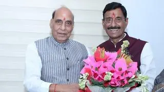 Defence Minister Rajnath Singh with Minister of State for Defence, Sanjay Seth, in New Delhi on Tuesday Defence Minister Rajnath Singh with Minister of State for Defence, Sanjay Seth, in New Delhi on Tuesday