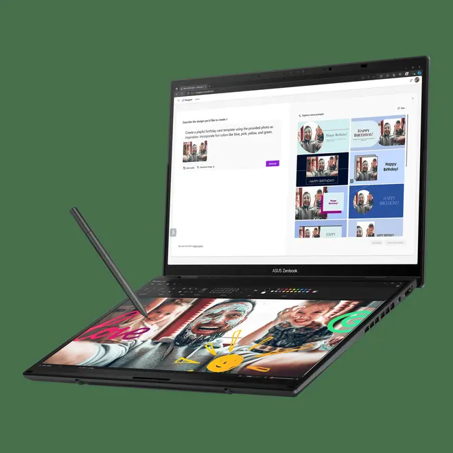 The dual-screen mode which effectively doubles the amount of virtual real estate available to the user. The dual-screen mode which effectively doubles the amount of virtual real estate available to the user.
