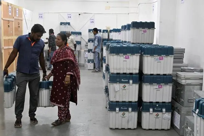EVM, VVPAT  being despatched to Vellore Assembly constituency for  respective polling booths for Assembly Election on 23rd April 2026 in vellore on Wednesday