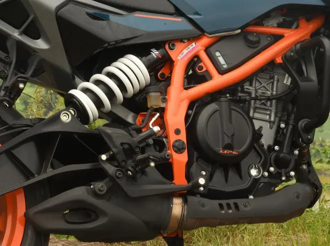 The stocky aluminium subframe at the rear stands out The stocky aluminium subframe at the rear stands out