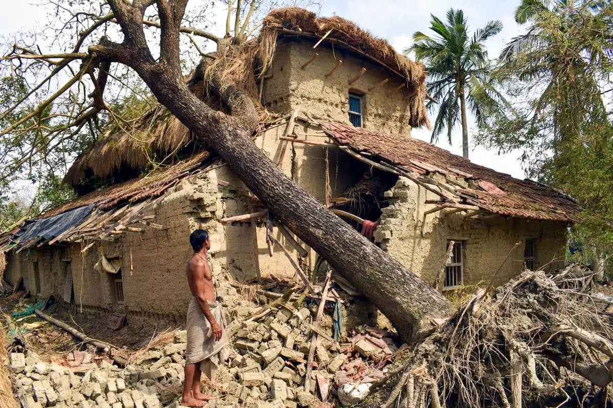 About 93 per cent of the assistance provided was distributed in the districts of South and North 24 Parganas, Purba and Paschim Mednipur, Nadia and Hooghly districts, said the report; A scene from South 24 Parganas on the morning after cyclone Amphan hit Bengal