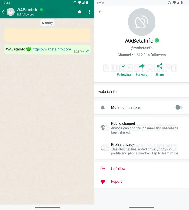 WhatsApp broadcast channel