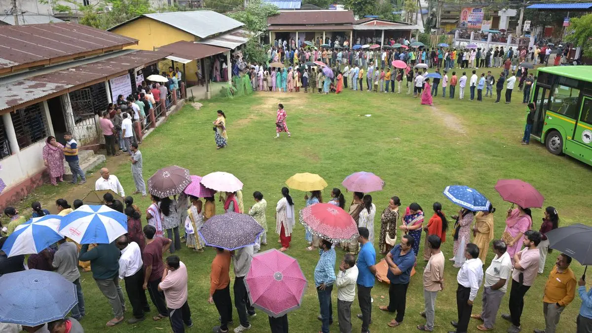 Rains, overcast skies fail to dampen voters’ spirit in Assam