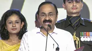 In this screengrab from a video posted on May 18, 2026, Kerala Chief Minister-designate VD Satheesan takes oath of office during the swearing-in ceremony of the state government, in Thiruvananthapuram. In this screengrab from a video posted on May 18, 2026, Kerala Chief Minister-designate VD Satheesan takes oath of office during the swearing-in ceremony of the state government, in Thiruvananthapuram.