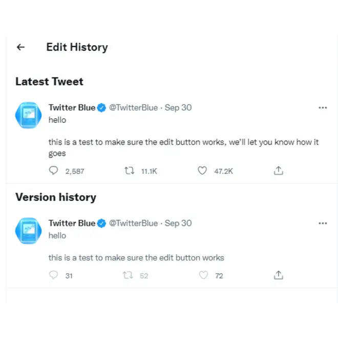 Screenshot of the edit history Screenshot of the edit history