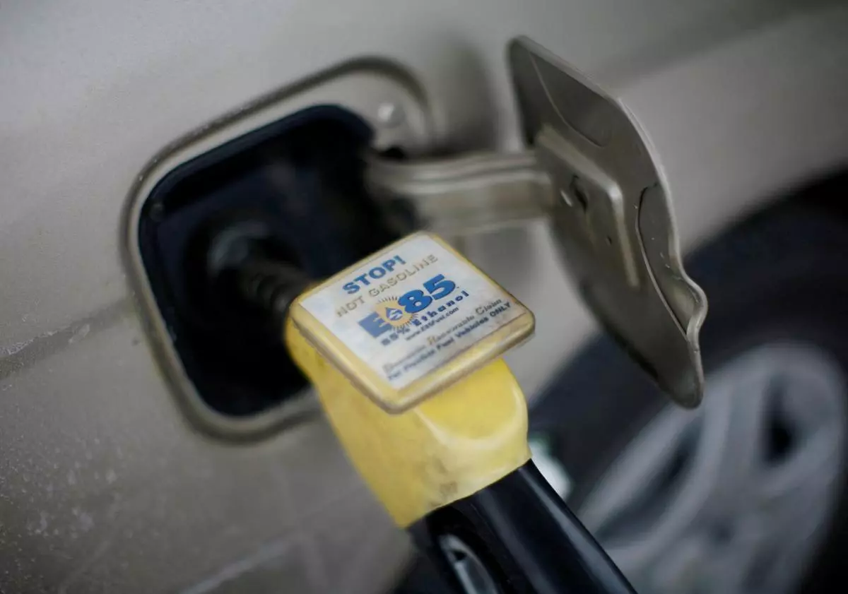 FILE PHOTO: Ethanol fuel is shown being pumped into a vehicle 