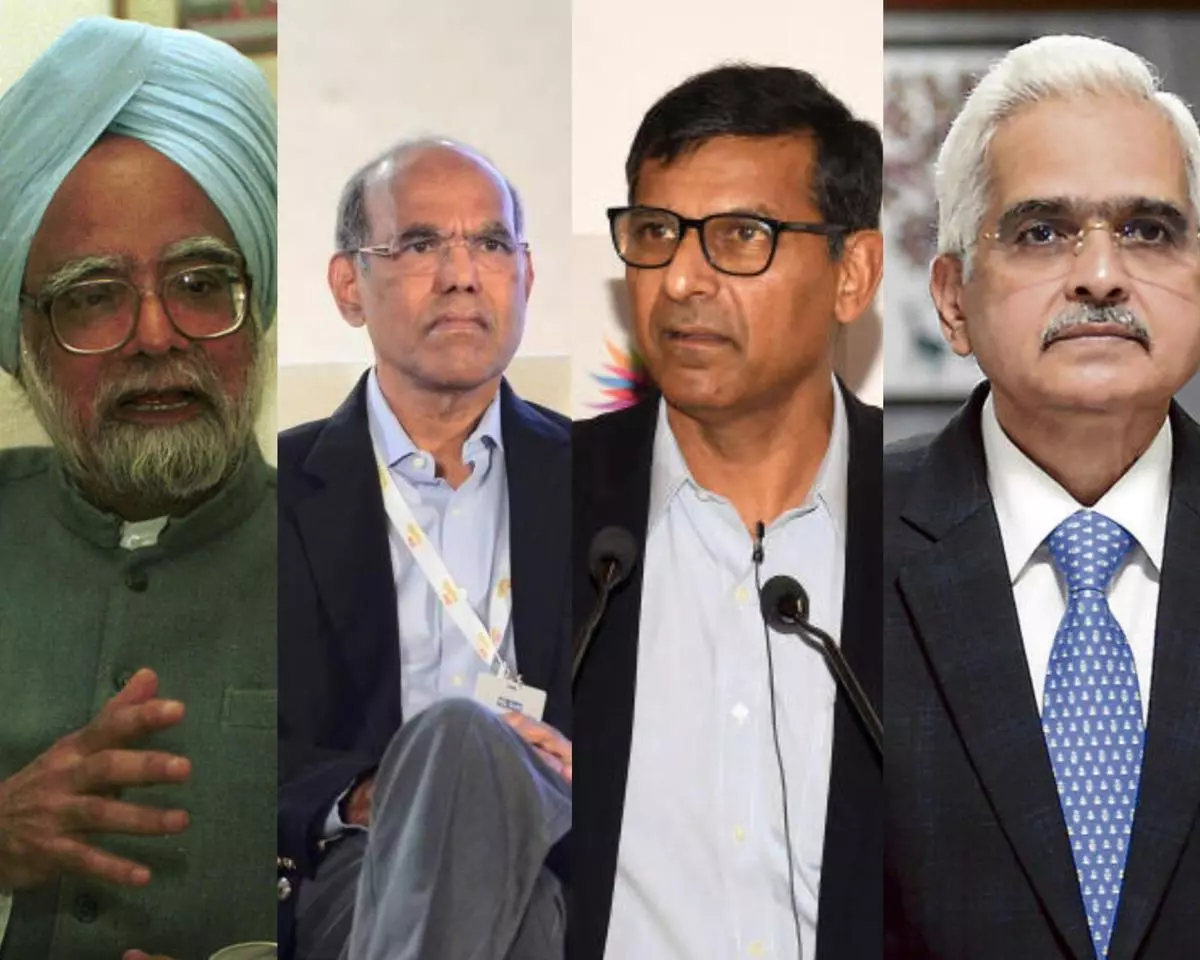 RBI Governors past and present (L-R) Manmohan Singh, D Subba Rao, Raghuram Rajan and Shaktikanta Das 
