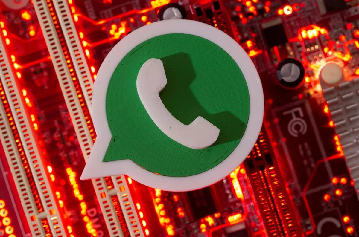 A 3D printed WhatsApp logo is seen in the image taken
