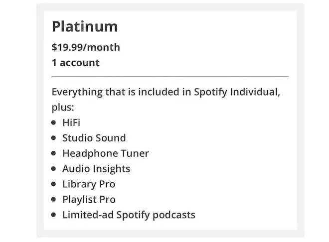 Spotify Platinum Plan