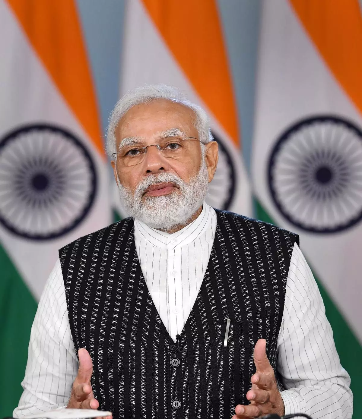 Prime Minister Narendra Modi addresses the plenary session of the 7th Eastern Economic Forum, in Vladivostok, Russia, via a video message from New Delhi