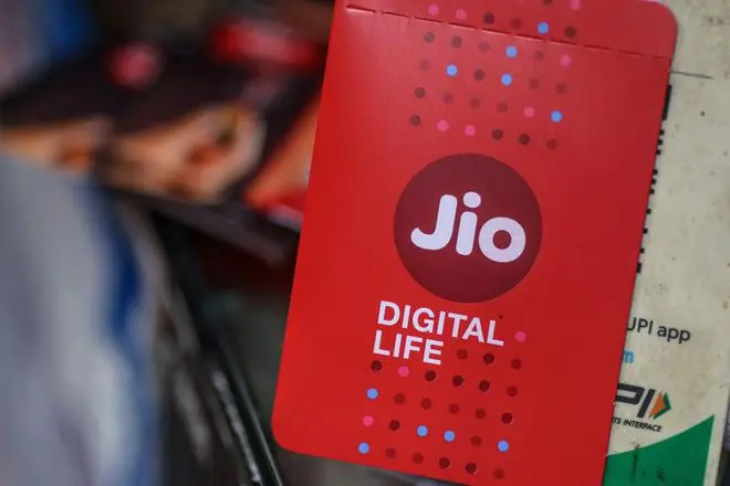 A mobile sim card packet for Jio Platforms Ltd. at a store in Mumbai, India, on Wednesday, Aug. 3, 2022. The South Asian nation sold spectrum, including 5G airwaves, worth 1.5 trillion rupees ($19 billion) across multiple bands, India’s telecom minister Ashwini Vaishnaw told reporters in New Delhi on Monday, confirming the government’s forecast of a record collection. Photographer: Dhiraj Singh/Bloomberg A mobile sim card packet for Jio Platforms Ltd. at a store in Mumbai, India, on Wednesday, Aug. 3, 2022. The South Asian nation sold spectrum, including 5G airwaves, worth 1.5 trillion rupees ($19 billion) across multiple bands, India’s telecom minister Ashwini Vaishnaw told reporters in New Delhi on Monday, confirming the government’s forecast of a record collection. Photographer: Dhiraj Singh/Bloomberg