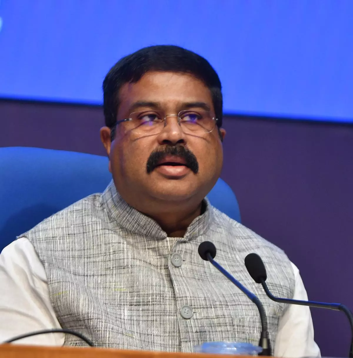 Education Minister Dharmendra Pradhan addressing the media after the Cabinet meeting in Delhi on Wednesday