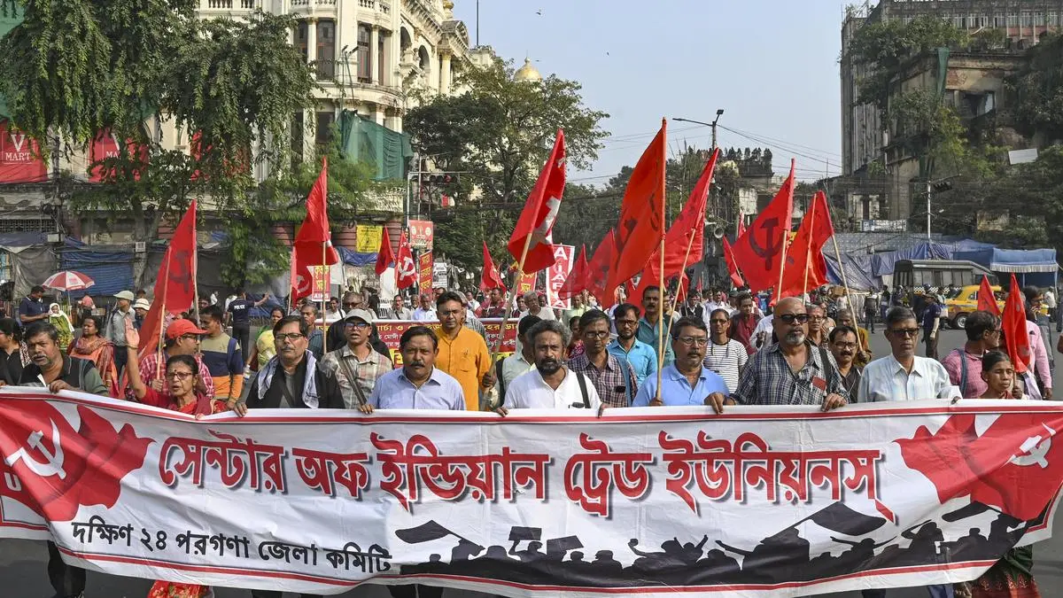 Trade unions hold nationwide protests; submit memorandum to President Murmu opposing labour codes, trade pacts