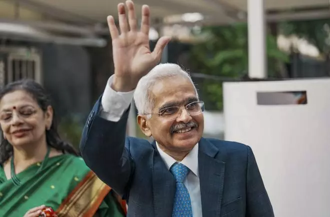 Outgoing Reserve Bank of India Governor Shaktikanta Das during his farewell at RBI headquarters, in Mumbai, on Tuesday