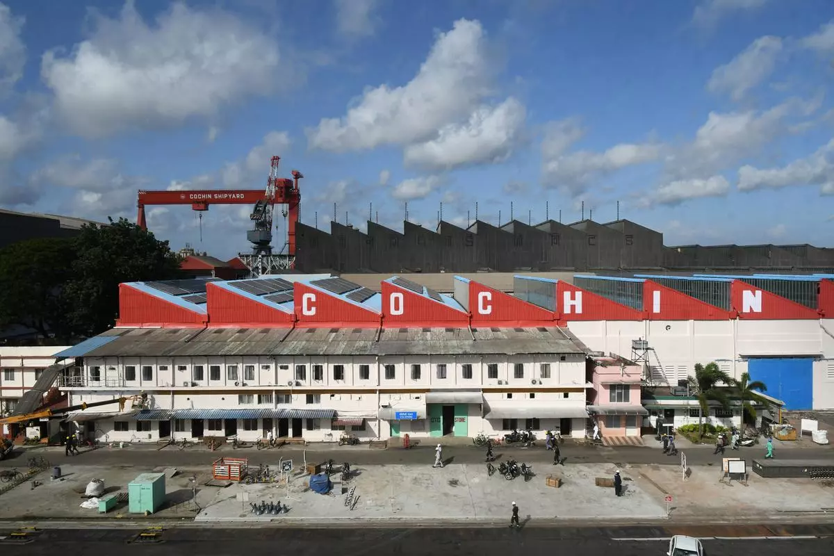 File Photo: A view of Cochin Shipyard Ltd (CSL), the largest shipbuilding and maintenance facility in India. 