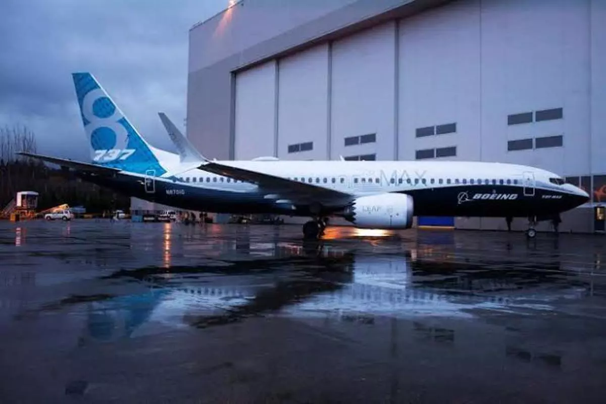 A file photo of Boeing 737 MAX 8 sits outside the hangar at the Boeing plant in Renton, Washington.