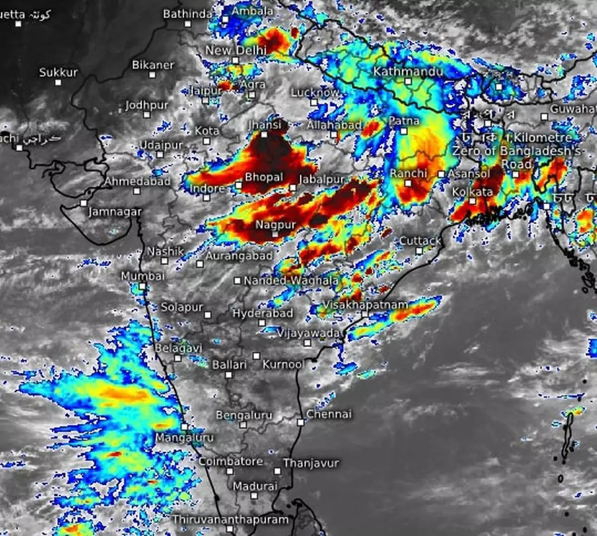 Heavy rain-laden clouds propagated South-West from East India into parts of North-West and adjoining Central India as the monsoon covered Uttarakhand and most parts of Himachal Pradesh by Wednesday evening.
