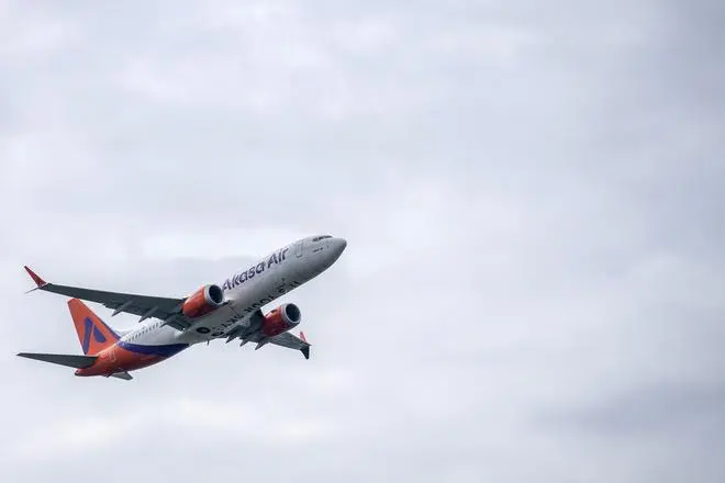 An aircraft of India's newest airline Akasa Air takes off on its first flight in Mumbai, India, Sunday, Aug. 7, 2022. The Mumbai based low-cost airline Sunday made its inaugural flight to Ahmedabad.(AP Photo/Rafiq Maqbool) An aircraft of India's newest airline Akasa Air takes off on its first flight in Mumbai, India, Sunday, Aug. 7, 2022. The Mumbai based low-cost airline Sunday made its inaugural flight to Ahmedabad.(AP Photo/Rafiq Maqbool)