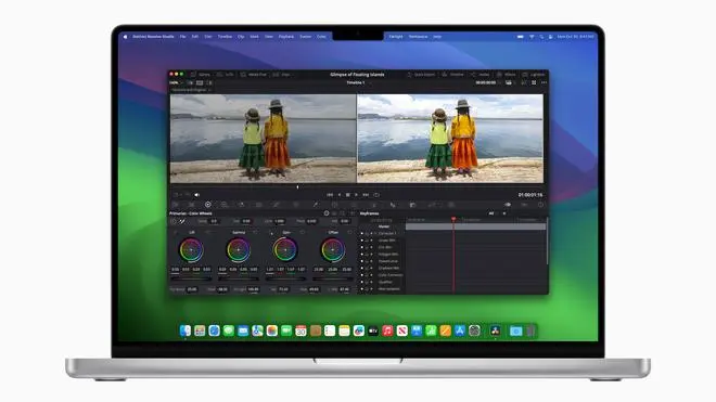 Apple MacBook Pro with M3 Max shows workflow on DaVinci Resolve Apple MacBook Pro with M3 Max shows workflow on DaVinci Resolve