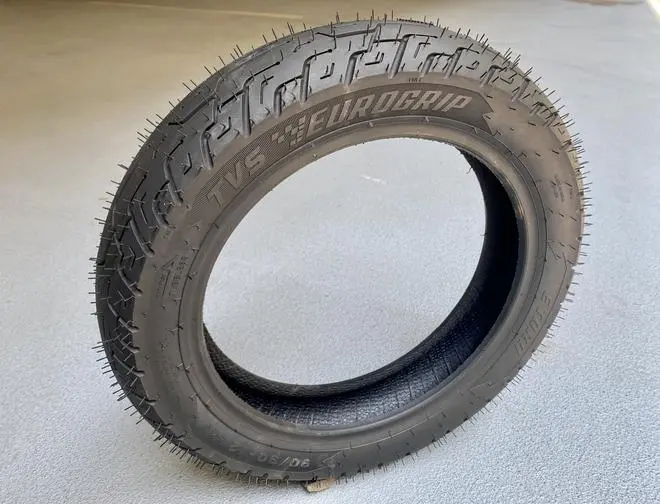E Torq tyres, developed for the electric two-wheeler segment, are low rolling-resistance tyres with stiffer side walls E Torq tyres, developed for the electric two-wheeler segment, are low rolling-resistance tyres with stiffer side walls