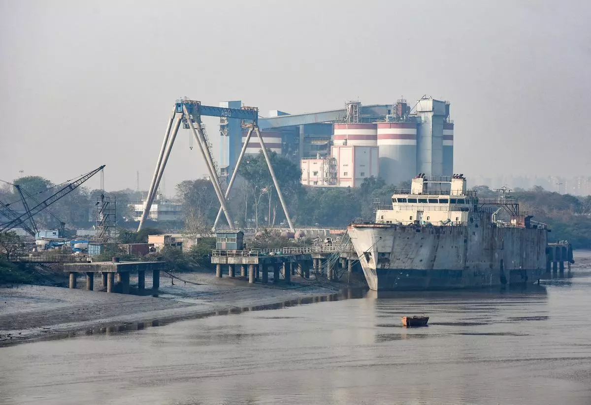 A picture of ABG Shipyard in Mumbai taken earlier this week