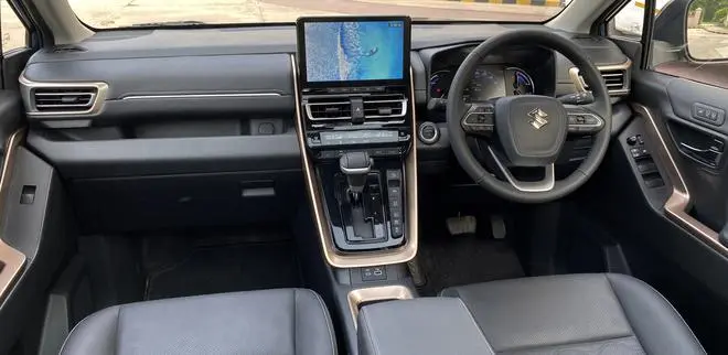 A powered tailgate, soft-touch stitched crash pad on the dash, memory seats and ambient lighting are pleasantly fresh features in a Maruti A powered tailgate, soft-touch stitched crash pad on the dash, memory seats and ambient lighting are pleasantly fresh features in a Maruti