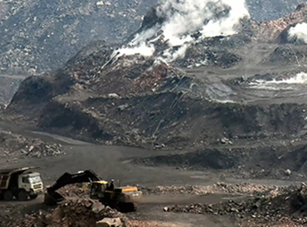 Dhanbad: A view of the Rajapur coal mines on the eve of World Environment Day, at Jharia in Dhanbad, Thursday, June 4, 2020. World Environment Day is celebrated to create awareness on protection of the environment. (PTI Photo) (PTI04-06-2020_000052B)
