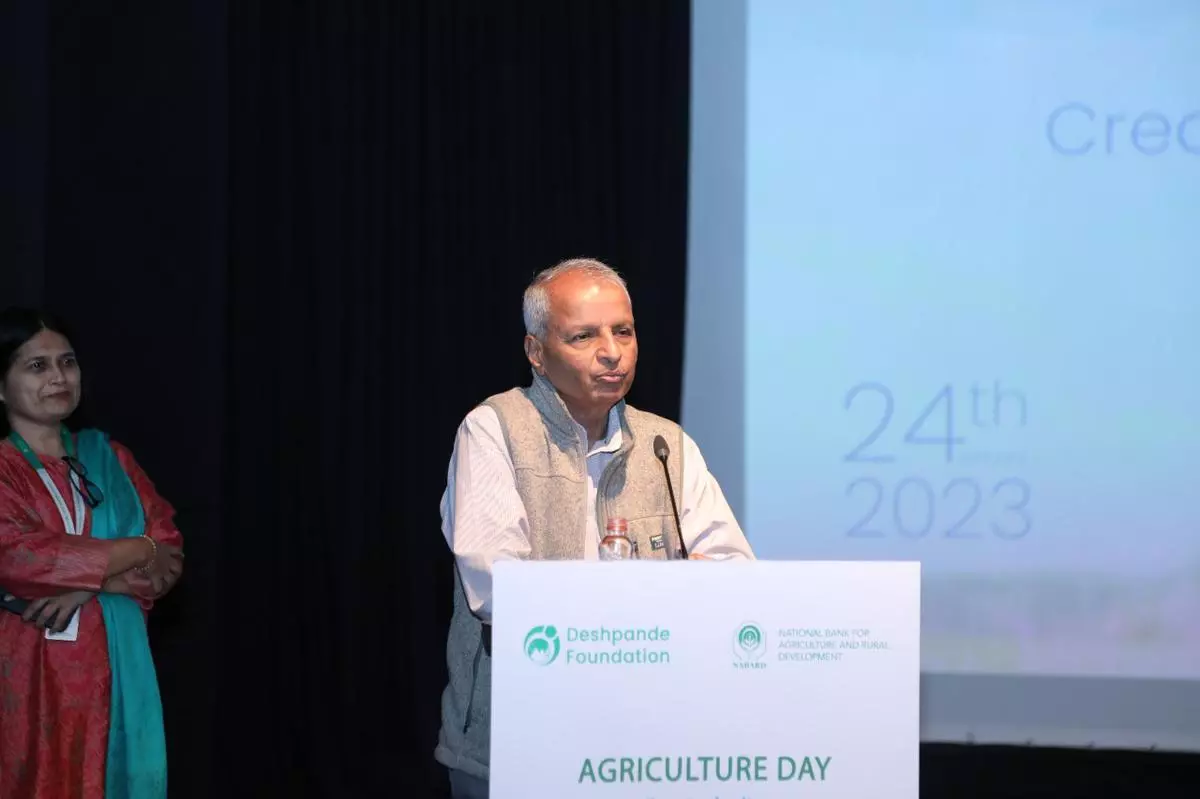 Gururaj Deshpande, co-founder, Deshpande Foundation, at the Agriculture Day event in Bengaluru on Tuesday