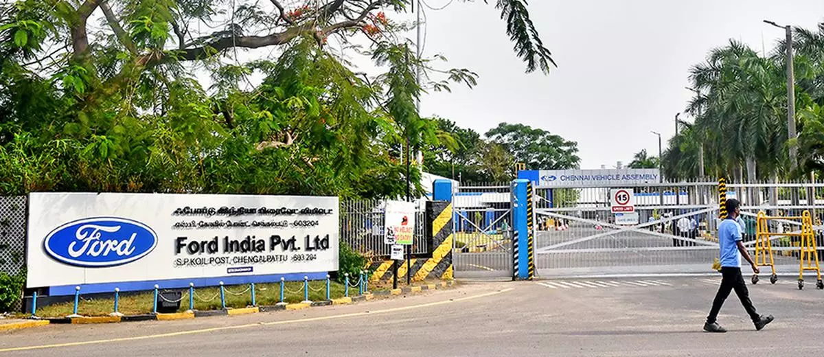 A view of Ford India Pvt. Ltd. Chennai plant in Maraimalai Nagar at Chengalpattu district